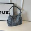 Saco Retrô Duplo Puxar Axilas Feminino 2024 Estilo Europeu e Americano Saco Crossbody Simples Grande Capacidade High-end Tote Bag