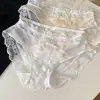 Populares Bragas de Encaje Francés Famosas en Internet para Mujer, Estilo Nuevo con Refuerzo Extendido de Algodón Puro, Tangas Sexys y Atractivas de Cintura Baja para Mujer