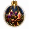 Adornos de bola de Navidad, decoraciones de bola de plástico, árbol de Navidad, Papá Noel, muñeco de nieve, renos, decoraciones de escena de tren, decoraciones navideñas