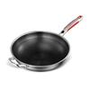 Wok de Acero Inoxidable 316L Wok Antiadherente de Nido de Abeja de Doble Cara Sin Recubrimiento Menos Humo de Aceite Acero de Tres Capas Sartén