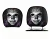 Comercio Exterior Transfronterizo Calavera Negra Impresión de Coche Funda para Reposacabezas Estilo Universal Estilo Elástico Divertida e Interesante Funda Universal para Cabeza
