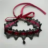 Gargantilla de Encaje Negro para Mujer, Cadena para el Cuello Estilo Gótico, Artículo Popular Transfronterizo