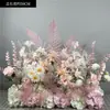 Novo Suporte de Chão para Flores de Casamento 50cm Flores Realistas Decoração de Casamento Arranjo de Flores Palco T Flores para Corredor Flores Artificiais de Casamento