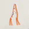 Pañuelo Pequeño con Borlas 130*5cm Tejido de Sarga Imitación Seda Pañuelo de Seda para Mujer, Corbata de Cuello de Moda y Versátil, Correa para Bolso