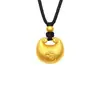 Retenção de Cor Alta Método Antigo Pingente de Bênção de Gordura Mesma Loja de Ouro Estilo Placa de Cobre Banhado a Ouro 24K Versão SeiKo Palavra de Bênção Fecho Bolsa Colar
