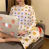 Pijama Feminino, Manga Longa, Estilo Fino, Primavera, Outono e Verão, Roupa de Casa Doce e Fofa para Meninas, Conjunto Gola Redonda para Ambientes com Ar Condicionado