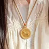 Nuevo colgante del Zodiaco estilo chino hecho de latón, microincrustado con diamantes, cadena para suéter para mujer, estilo nacional, nuevo diseño de moda, único y minimalista