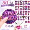 Nuevo juego transfronterizo de 50 piezas de pegatinas de texto coloridas color rosa que te aceleran el corazón para decorar cuadernos y maletas, pegatinas impermeables