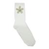 Calcetines de Perla de Becerro Calcetines Finos de Algodón de Media Caña Primavera y Verano Negros Calcetines de Moda Ins Accesorios de Lazo Blanco con Cuentas