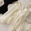 Calcetines Blancos para Mujer, Calcetines Cortos Finos de Verano, Transpirables, Absorbentes de Sudor, Antiolor, Encaje, Calcetines Versátiles de Malla hasta la Pantorrilla para Mujer