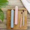 Estuche portátil para cepillo de dientes de viaje, organizador de artículos de tocador, caja para cepillo de dientes de paja de trigo, soporte para cepillo de dientes de paja de trigo