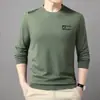 Suéter de cuello redondo para hombre, casual de negocios para mediana edad, holgado, base con letras, nueva ropa de manga larga para hombre para Otoño 2024