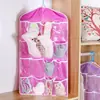Bolsa de almacenamiento clasificadora de ropa interior y calcetines para armario con múltiples compartimentos, bolsa organizadora de almacenamiento colgante de 16 compartimentos