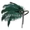 Nova tiara de cabelo com franjas de diamante da Amazon, cocar de penas de noiva europeu e americano, tiara retro para show de dança Gatsby