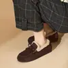 Nuevos Zapatos Birkenstock con Forro de Piel 2026 para Mujer, Mocasines con Forro de Felpa para Calor, Zapatos Planos de Deslizamiento para Viajes, Zapatos de Algodón Peludos