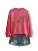 Amazon Ebay Estación Independiente Transfronteriza Casual Simple Elegante Dama Hola Cuarenta Corazón Sudadera de Manga Larga