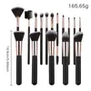 Kit de Pincéis de Maquiagem Transfronteiriço com 16 Peças, Kit Completo para Maquiadores, Cabo de Madeira, Cerdas de Fibra, Pincéis Profissionais para Blush e Base