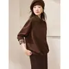Sudadera con Capucha de Dos Piezas Falsas, Cuello Alto, Patchwork, Bloques de Color, Capas, Estilo Otoño, Commuter Sencillo 25