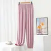 Calças Bloomers de Modal Femininas Primavera/Verão Finas Largas Casuais Esportivas Calças com Amarração no Tornozelo Anti-Mosquito Calças para Prática de Yoga Dança