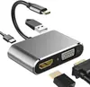 Hub Type-C para Duplo HDMI 4K Estação de Docking Quatro em Um PD Hub USB 3.0 Conversor para MacBook