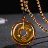 Cadena para Suéter de Cera de Abejas Ámbar Imitación Incrustada con Conchas Fósiles de Plantas Collares de Moda para Hombres y Mujeres Accesorios de Transmisión en Vivo de Exposición