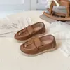 Zapatos de Cuero para Niños Mocasines de Suela Suave 2025 Otoño Nuevos Zapatos de Una Sola Pieza Zapatos Planos para Bebé Mocasines sin Cordones para Niñas
