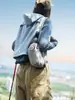 Bolsa de pecho color block para exteriores estilo montaña, bolsa cruzada ligera impermeable, mini bolso de hombro casual estilo japonés, riñonera deportiva