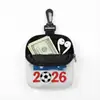 Bolsa de Almacenamiento para Auriculares con Cable, Bolsa de Transporte Portátil, Tarjetero, Billetera para Monedas, Copa Mundial de Fútbol Transfronteriza 2026, Bandera Nacional