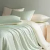 Juego de Ropa de Cama de Seda Hielo de Lujo para Verano de Cuatro Piezas Modelo Nuevo 2026 Juego de Sábana y Funda de Edredón Enfriadoras de Verano de Tres Piezas Ropa de Cama