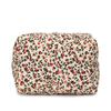 Bolsa de cosméticos de tela floral al por mayor de fábrica, bolsa de almacenamiento de cosméticos de gran capacidad, bolsa portátil de tela de algodón para lavado de manos