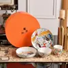 Conjunto de Jantar Luxuoso em Porcelana de Osso, Tigelas Fofas para Crianças, Xícaras de Café com Tema de Circo, Xícaras de Chá para Escritório, Presente de Inauguração