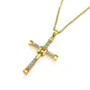 Pendente Cruzado de Venda Quente Transfronteiriço Estilo Veloz e Furioso, Colar Estilo Toledo em Aço Titânio Cravejado de Diamantes Venda Direta