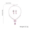 Aretes colgantes y conjunto de collar de flor de circón y gota de agua, una colección de joyería lujosa y de alta gama, moderna y exquisita, perfecta para un estilo versátil