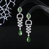Pendientes de gota de agua Odina, pendientes de plata s925 con microincrustaciones de circonitas, ligeros y lujosos, con procesamiento personalizado de fábrica.