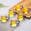 Taza de Té de Vidrio con Asa Taza de Té Transparente Taza de Té Resistente al Calor Taza Juego de Té Kung Fu Taza Espesa para Cata de Té