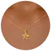 Colar Transfronteiriço Novo de Aço Inoxidável Estrela do Mar Caranguejo Zircônia Moda Feminina Versátil Estrela de Seis Pontas Cauda de Estrela do Mar Corrente para Clavícula