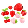 Acessórios de Resina DIY Cereja Materiais para Cola Cremosa DIY Presilhas de Cabelo Fruta Morango Infantil Acessórios para Capa de Celular