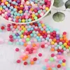 Cuentas redondas sólidas de acrílico de colores no porosas de 4 mm para manualidades DIY, cuentas de relleno de plástico lisas