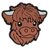 Cartoon Highland Cow Series Gota de Plástico PVC Sapatos de Borracha Macia Buraco Flor Sapato Fivela Sapatos de Jardim Buraco Telefone Móvel Caso DIY Acessórios