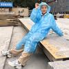 Impermeable Desechable para Obra de Construcción Engrosado Impermeable Ingeniería Unisex para Adultos Ropa de Abrigo Portátil Eva Largo Impermeable