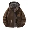 Casaco de Inverno para Homens, Forrado com Fleece e Espessado, Jaqueta de Marca Moderna, Com Capuz, Solto, Jaqueta Acolchoada de Algodão Quente, Parka para Homens Jovens e de Meia-Idade