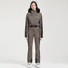 Nuevo traje de esquí de una pieza profesional para mujer para esquí al aire libre con doble tabla, a prueba de viento, cálido, impermeable, ajustado, alta elasticidad, traje de esquí transfronterizo para mujer