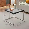 Mesa de Centro de Segunda Mano para Sala de Estar, Juego de Mesas de Té para Apartamento Pequeño, Estilo Ins Moderno Tendencia Lujo Ligero Ratán Simple Acero Inoxidable
