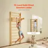 Colgador de Pared de Madera Acanalada Sueca para el Hogar Interior Multifuncional de Madera Maciza Marco de Madera Acanalada para Fitness Infantil