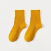 Calcetines para Mujer, Algodón Peinado, Media Pantorrilla, Suaves y Cómodos, Estilo Grueso para Primavera, Otoño e Invierno, Calcetines Largos para Niñas, Calcetines Texturizados Negros y Blancos
