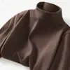 Camiseta interior térmica cálida de doble cara para hombre, otoño e invierno, con cuello semi-alto, suelta, talla grande, de manga larga
