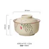Tazón de cerámica para fideos instantáneos Vajilla para el hogar chino Tazón para fideos de caracol Tazón grande Tazón para sopa ramen con tapa Dormitorio Cantina Tazón de arroz