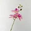 Directo del fabricante: flores artificiales, orquídeas Phalaenopsis de tallo corto y tres puntas, adecuadas para tapicería suave, paisajismo, arreglos florales, plantas en maceta y como materiales florales decorativos