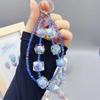 Cadena para teléfono móvil con cuentas de colores, antipérdida, con cuentas irregulares, para bolso, llavero y cordón.