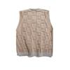 Colete de Tricô College Estilo Japonês para Homens, Primavera e Outono, Solto, Gola V, Sem Mangas, Versátil